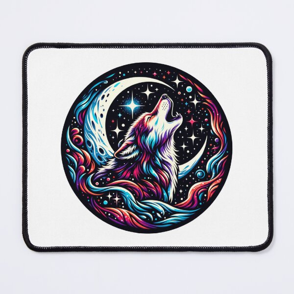 Item preview, Cosmic Wolf Howling at a Crescent Moon designed and sold by Philip-p22.