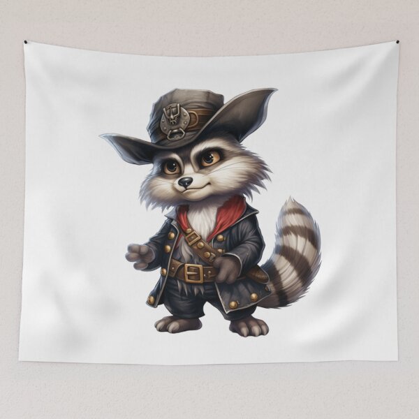 Item preview, Kawaii Raccoon Pirate designed and sold by KawaiiArtStyle.