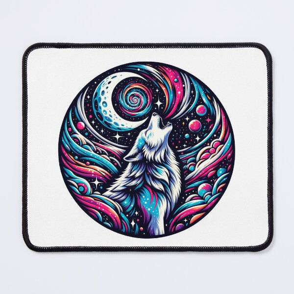 Item preview, Cosmic Wolf Howling at a Crescent Moon designed and sold by Philip-p22.