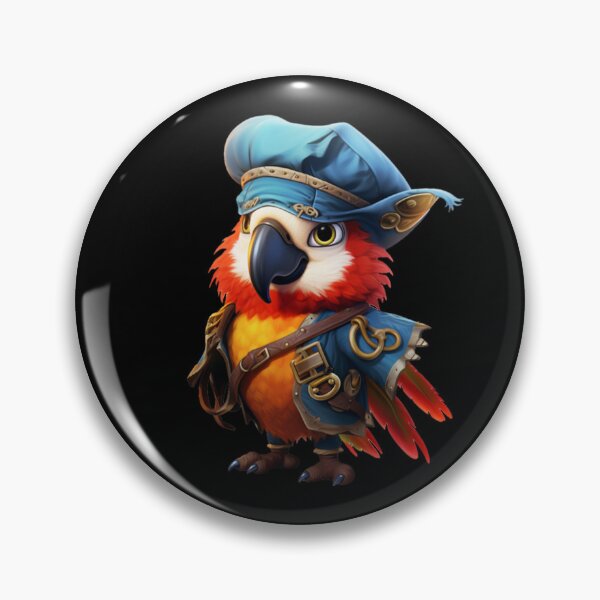 Item preview, Kawaii Red Parrot Pirate designed and sold by KawaiiArtStyle.