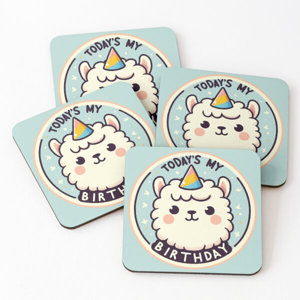 Item preview, Kawaii Llama Alpaca Today Is My Birthday Party designed and sold by TomFrontierArt.