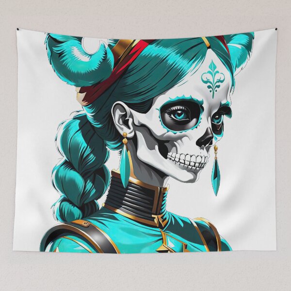 Item preview, Rebel, Warrior lemur skull Queen designed and sold by filusattila.