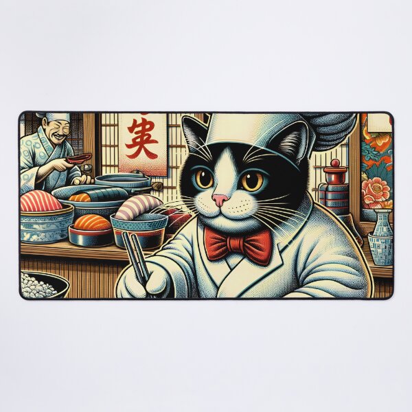 Item preview, Cat Sushi Master designed and sold by ArtsyWishesShop.