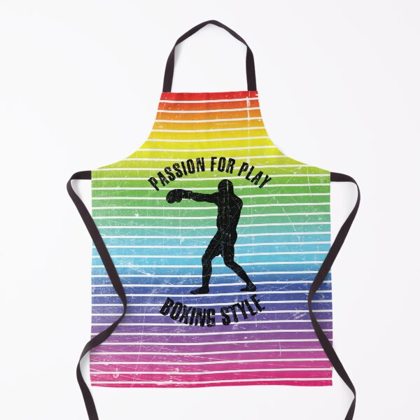 Item preview, Black silhouette of a man training boxing against the background of rainbow stripes designed and sold by HarridanCreates.