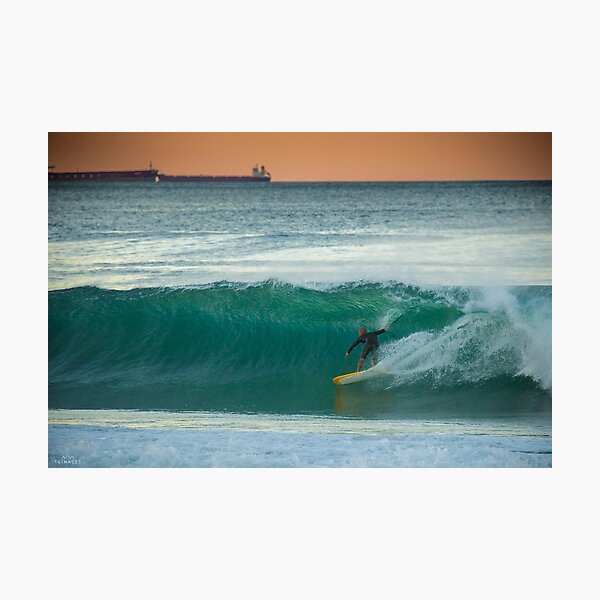 Kelly Slater riding a Tyler Warren "Bar of Soap" at Shitties, Wollongong Photographic Print