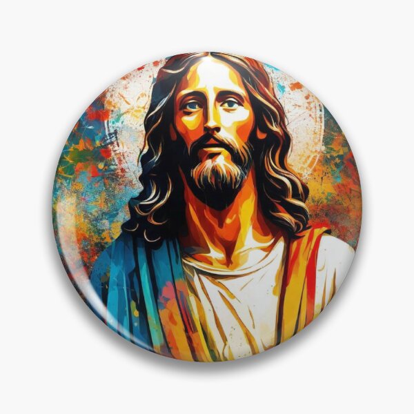 Item preview, Jesus Christ. Abstract colorful background. Spray paint. Graffitti designed and sold by Rosa Elena Albornoz Mendez.