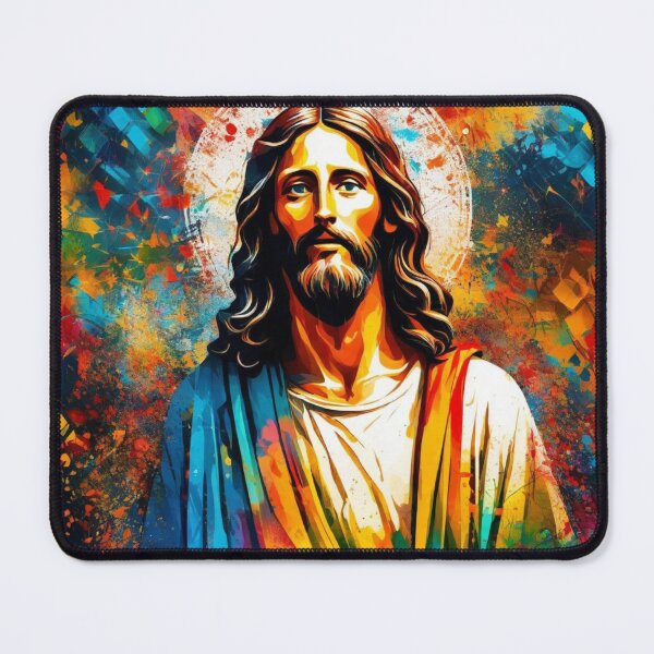 Item preview, Jesus Christ. Abstract colorful background. Spray paint. Graffitti designed and sold by Rosa Elena Albornoz Mendez.