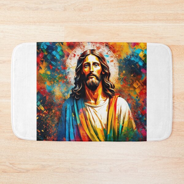 Item preview, Jesus Christ. Abstract colorful background. Spray paint. Graffitti designed and sold by Rosa Elena Albornoz Mendez.