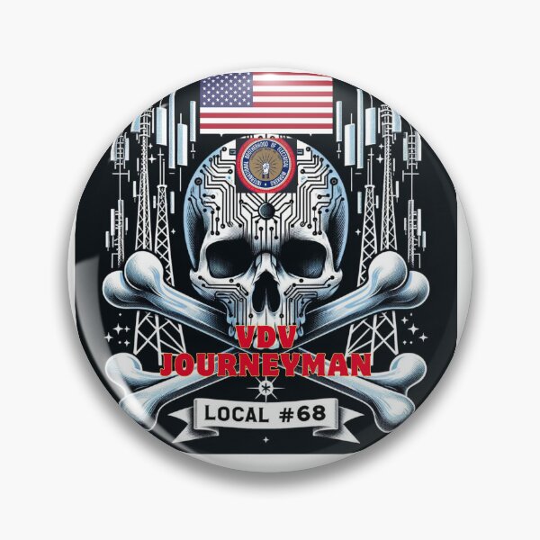 Item preview, local #68 skull and bones VDV journeyman designed and sold by Luna's  Home Decor & Apparel.