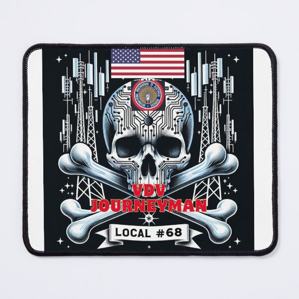 Item preview, local #68 skull and bones VDV journeyman designed and sold by Luna's  Home Decor & Apparel.