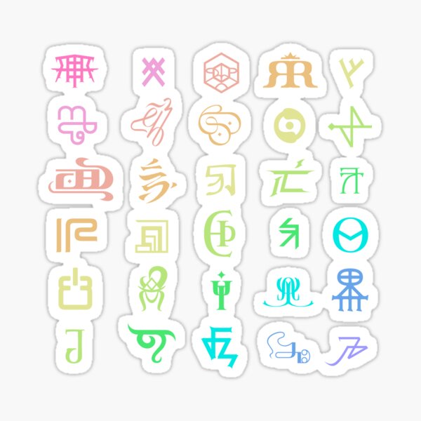 Conlang Glyph Print Sticker