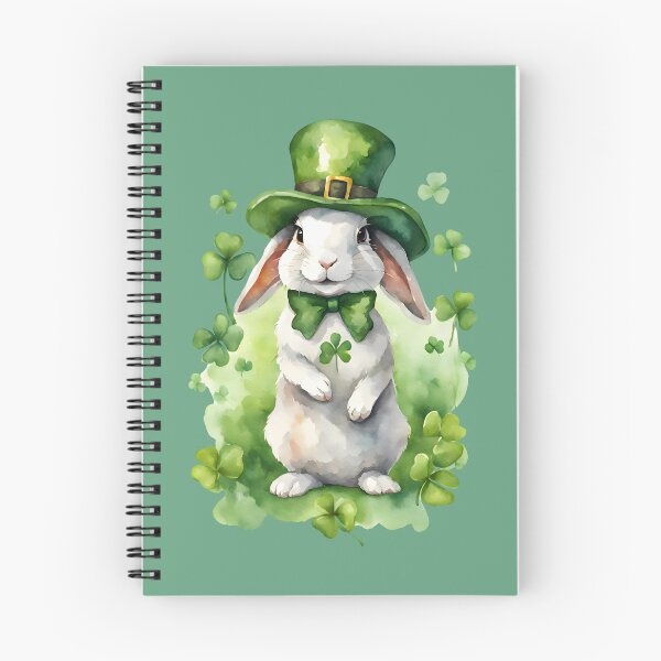 Item preview, St. Patrick's Bunny: Rabbit in Shamrocks Hat, watercolor style, animal lovers, bunny lovers designed and sold by AnettPr.