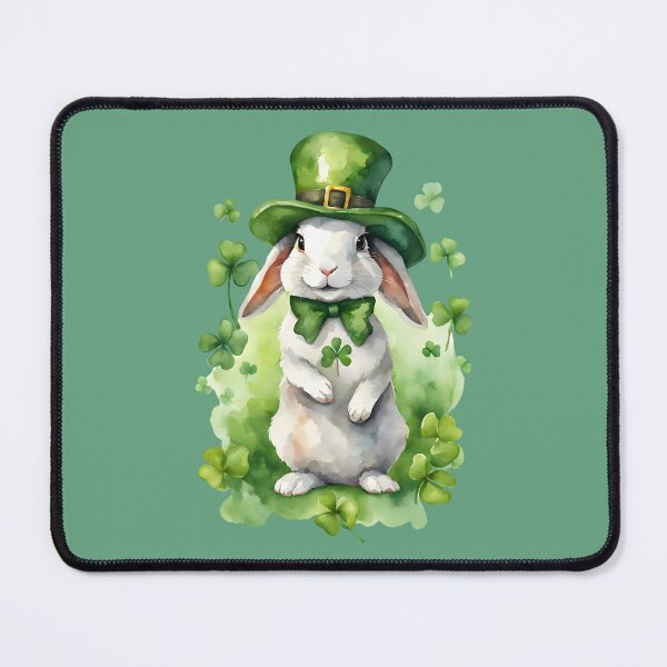 Item preview, St. Patrick's Bunny: Rabbit in Shamrocks Hat, watercolor style, animal lovers, bunny lovers designed and sold by AnettPr.