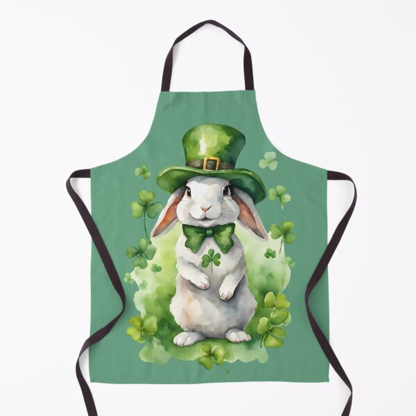 Item preview, St. Patrick's Bunny: Rabbit in Shamrocks Hat, watercolor style, animal lovers, bunny lovers designed and sold by AnettPr.