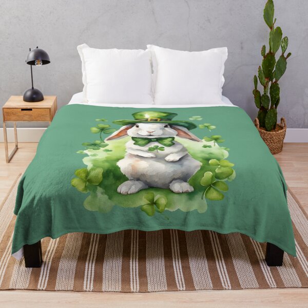 Item preview, St. Patrick's Bunny: Rabbit in Shamrocks Hat, watercolor style, animal lovers, bunny lovers designed and sold by AnettPr.