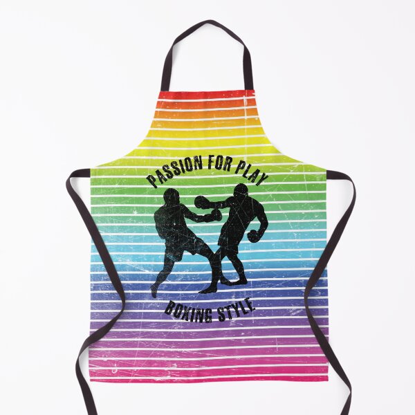 Item preview, Black silhouettes of men training boxing against the background of rainbow stripes designed and sold by HarridanCreates.
