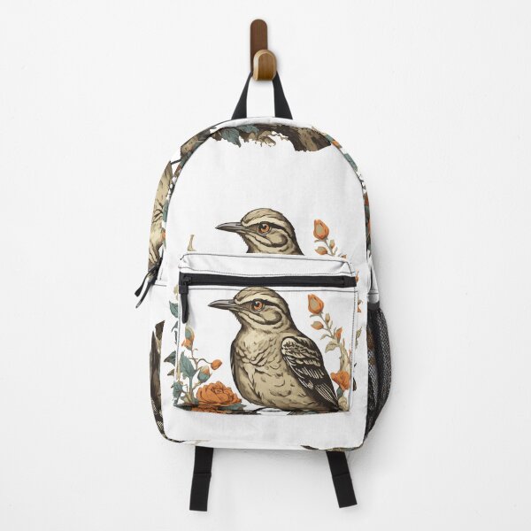Item preview, Vintage Retro Sunset Mockingbird Wild Bird Nerd Enthusiast Illustration Design designed and sold by Imma4art ⭐⭐⭐⭐⭐.