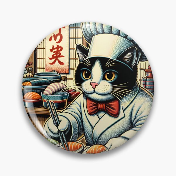 Item preview, Cat Sushi Master designed and sold by ArtsyWishesShop.