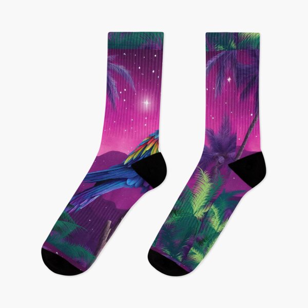 Item preview, Copy of Parrot and palms at evening, sky fall of stars, exotic vibes designed and sold by Sugar Wisdom .