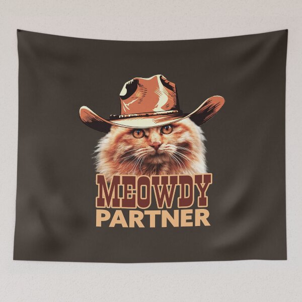 Item preview, Meowdy Partner Country Music Cat Cowboy Hat Western Howdy designed and sold by wowwowmeow.