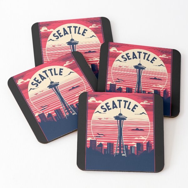 Item preview, Seattle Space Needle Cityscape Retro Vintage designed and sold by TomFrontierArt.