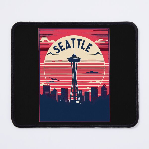 Item preview, Seattle Space Needle Cityscape Retro Vintage designed and sold by TomFrontierArt.