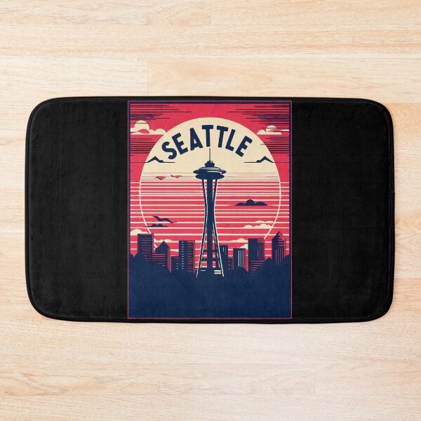 Item preview, Seattle Space Needle Cityscape Retro Vintage designed and sold by TomFrontierArt.