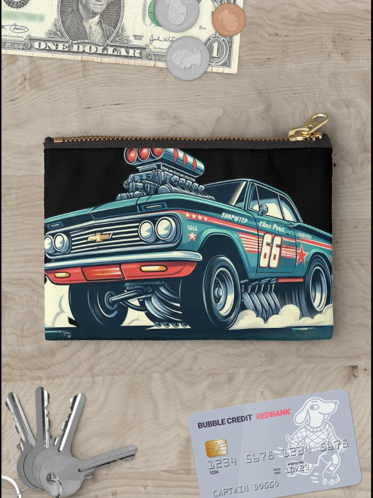 Thumbnail 3 of 4, Zipper Pouch, Chevy Racing Car Muscle designed and sold by artcreatedbybill.