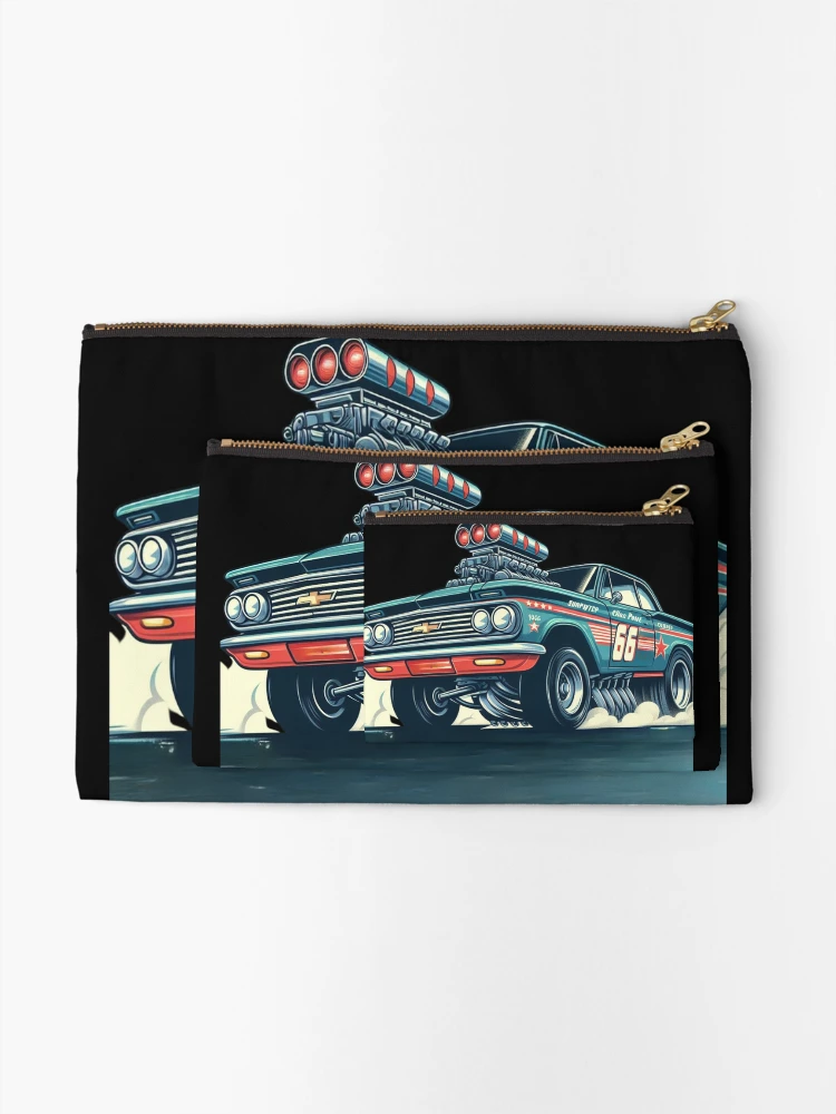 Thumbnail 2 of 4, Zipper Pouch, Chevy Racing Car Muscle designed and sold by artcreatedbybill.