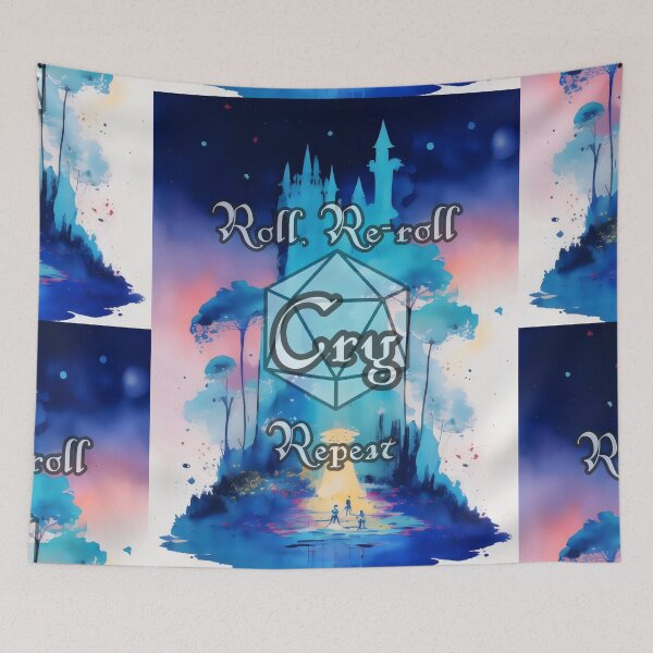 Item preview, Roll, Re-Roll, Cry, Repeat - RPG Dice Design designed and sold by MillennialVibe.