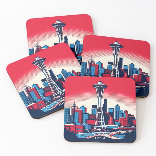 Item preview, Seattle Space Needle Cityscape Retro Vintage designed and sold by TomFrontierArt.