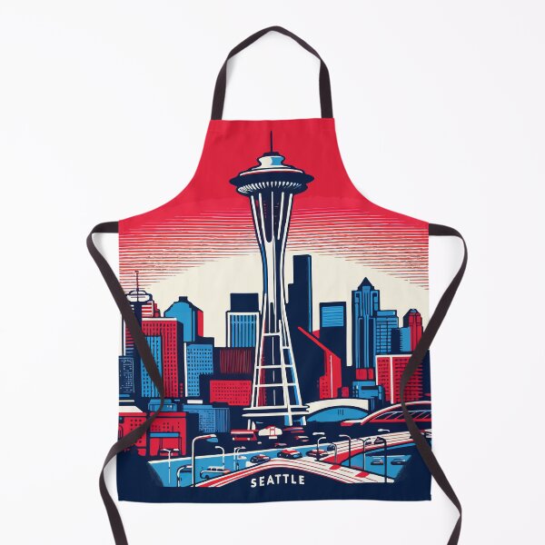 Item preview, Seattle Space Needle Cityscape Retro Vintage designed and sold by TomFrontierArt.