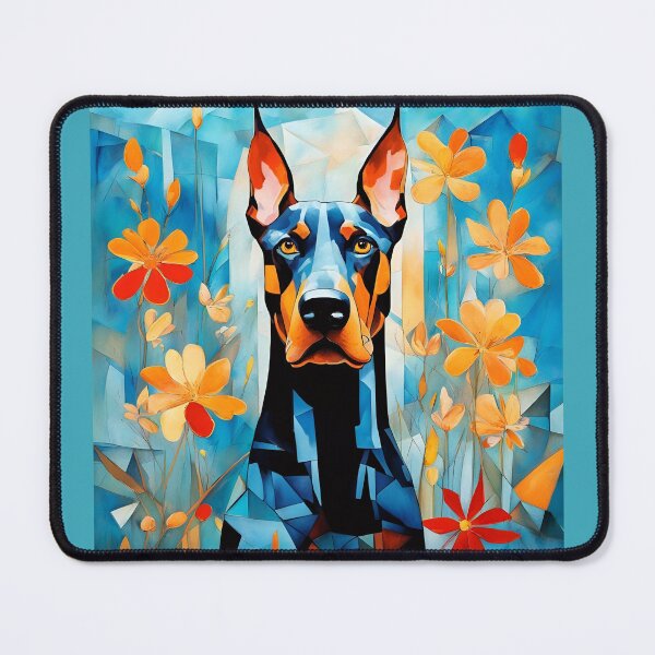 Item preview, A dog of the Doberman Pinscher breed among exotic flowers. designed and sold by Natalia-Vlad.