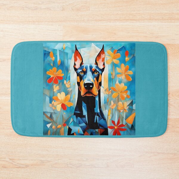 Item preview, A dog of the Doberman Pinscher breed among exotic flowers. designed and sold by Natalia-Vlad.