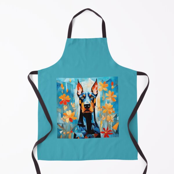 Item preview, A dog of the Doberman Pinscher breed among exotic flowers. designed and sold by Natalia-Vlad.