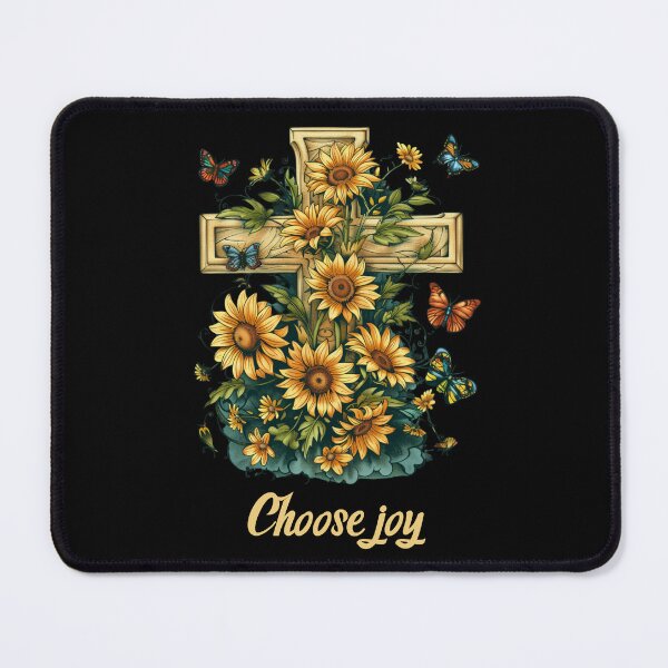 Item preview, Cross Sunflowers Butterflies Christian Choose joy designed and sold by ArtFromBeyond.