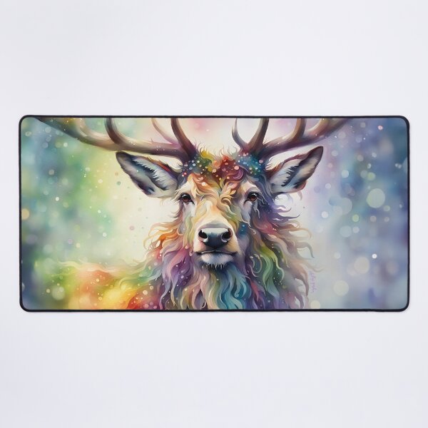 Item preview, Stag Rainbow Watercolour Painting designed and sold by xHollysGraphics.