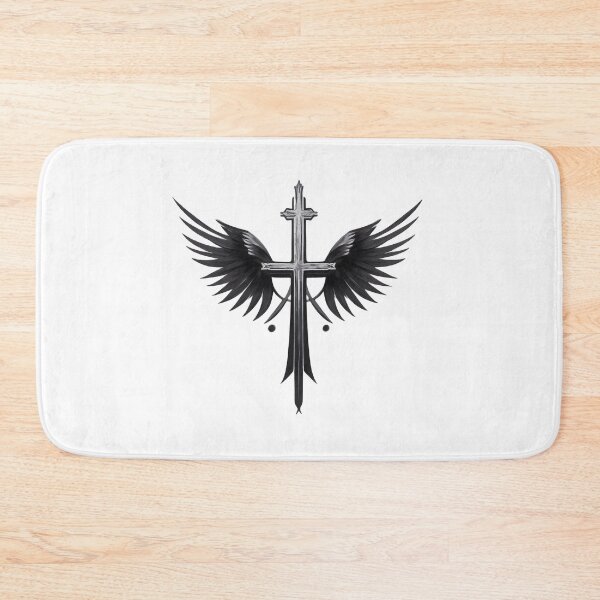 Item preview, Holy cross with wings in black and white designed and sold by Frostquest.