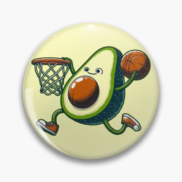 Item preview, Cute Kawaii Avocado Fruit Basketball designed and sold by TomFrontierArt.