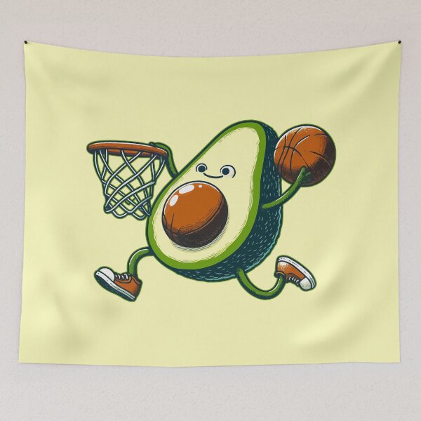Item preview, Cute Kawaii Avocado Fruit Basketball designed and sold by TomFrontierArt.