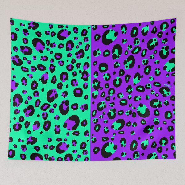 Item preview, Electric Split Leopard Print (Purple and Teal) designed and sold by JanGrackle.