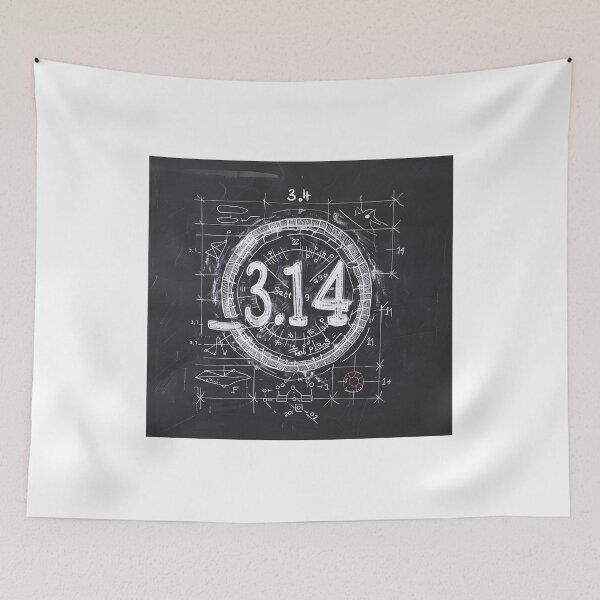 Item preview, Pi Elegance in Monochrome- A Thought-Provoking White on Black Design for Pi Day designed and sold by OlfactoART Studio.