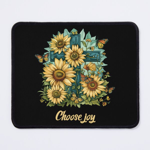Item preview, Cross Sunflowers Butterflies Christian Choose joy designed and sold by ArtFromBeyond.