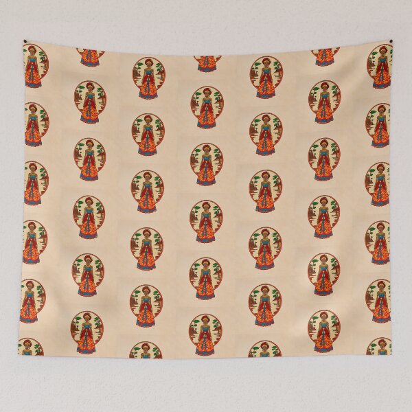 Item preview, African lady wearing traditional dress illustration designed and sold by SimoesArtistry.