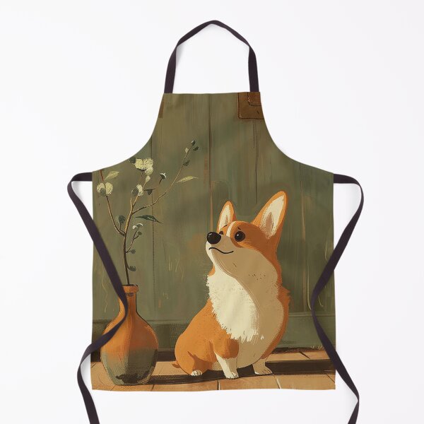 Item preview, Corgi dog next to a plant designed and sold by CorgiCuddle.