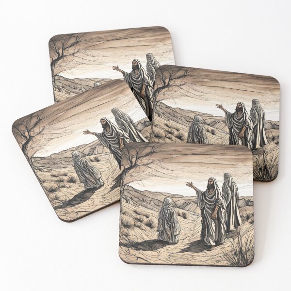 Item preview, Desert Jesus Temptation: Pen and Ink designed and sold by Rosa Elena Albornoz Mendez.