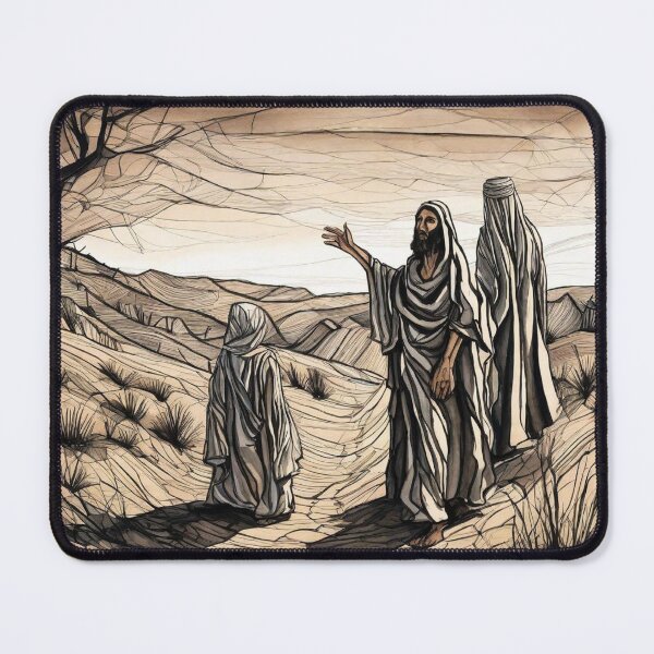 Item preview, Desert Jesus Temptation: Pen and Ink designed and sold by Rosa Elena Albornoz Mendez.