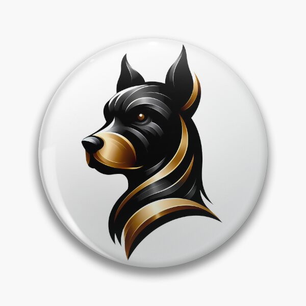 Item preview, Doberman head logo in black and gold designed and sold by AD-Digital-Art.