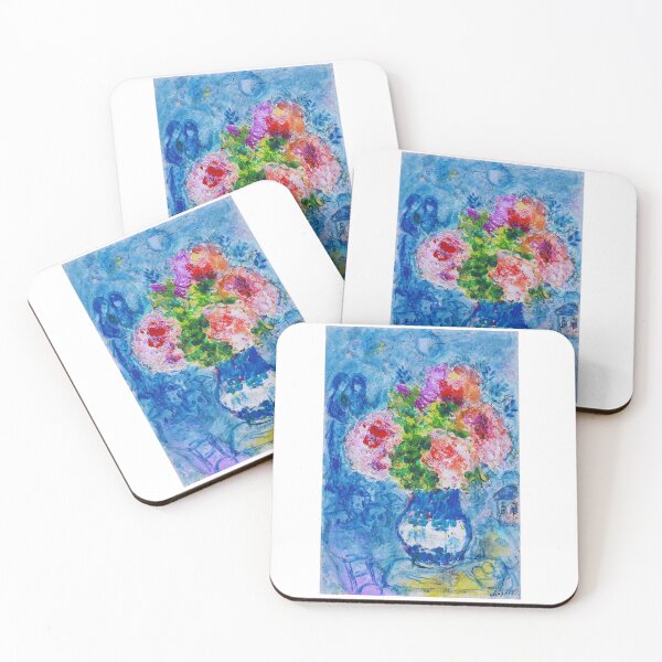 Item preview, MARC CHAGALL Bouquet rose sur fond bleu designed and sold by funnyshop222.