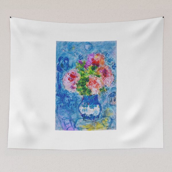 Item preview, MARC CHAGALL Bouquet rose sur fond bleu designed and sold by funnyshop222.